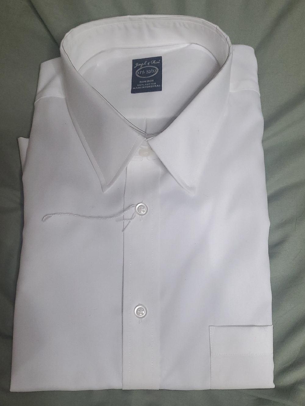 Joseph & Feiss White Men's Dress Shirt - Point Collar Non Iron